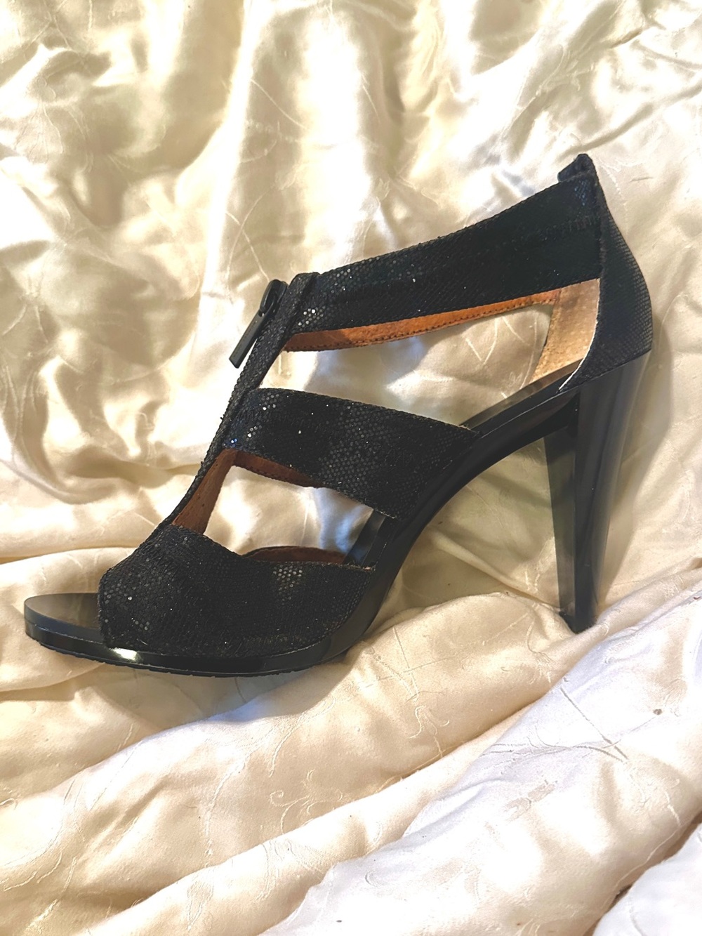 Michael Kors Black Zip Sexy High Heel Sandal - never been worn Wms Size 8.5